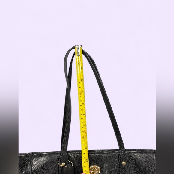 Coach Black Classic Leather Tote with Gold Hardware - Picture 16 of 16
